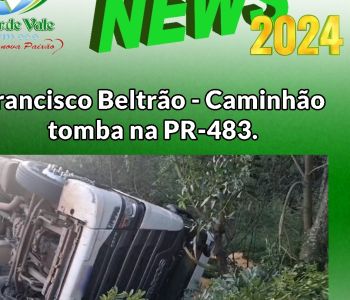 Francisco Beltrão - Caminhão tomba na PR-483 