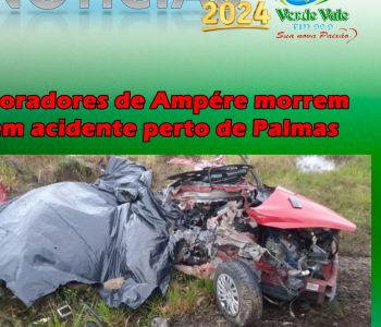 Moradores de Ampére morrem em acidente perto de Palmas 